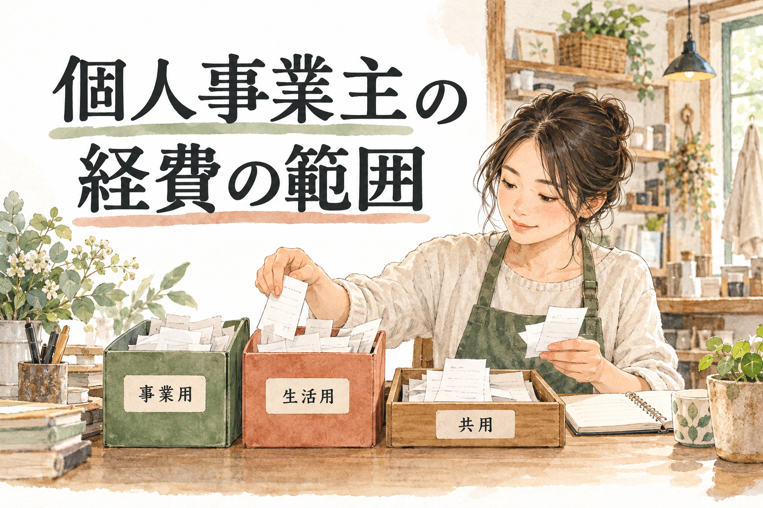 事業用・生活用・共用の支出資料を分けて経費の範囲を確認する個人事業主